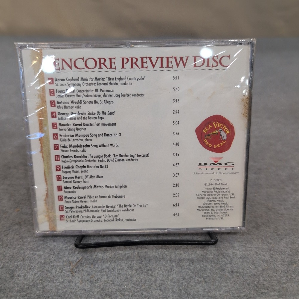 RCA‎ Victor Red Seal Encore Preview Disc CD Sampler 1994 BMG Direct D105935 NEW - Picture 2 of 2